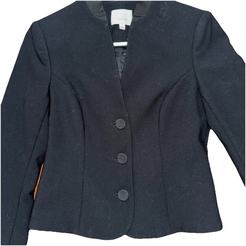 Cinq a Sept Cropped Blazer Black Ivory Size 2 - Picture 8 of 8